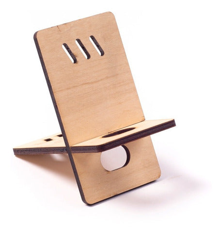 Soporte Porta Stand Apoya Celular Madera Premium iPhone 1