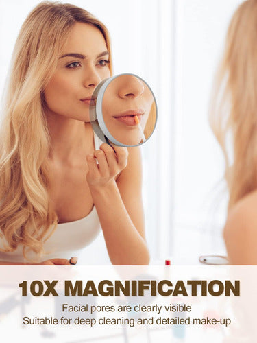 Macaki 10x Magnifying Mirror with 2 Suction Cups + Slant Tweezers in Grey 3