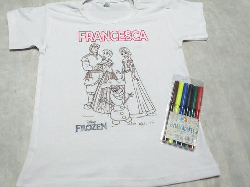 17 Remera Para Pintar Personalizada Como Quieras + 6 Fibras 7