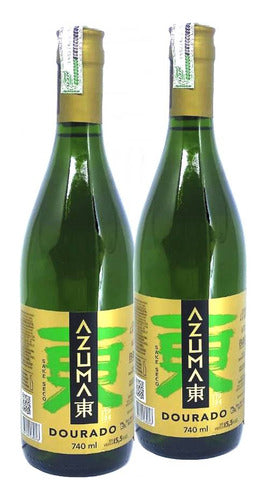 Kit X2 Saquê Seco Azuma Kirin Dourado 740ml 0