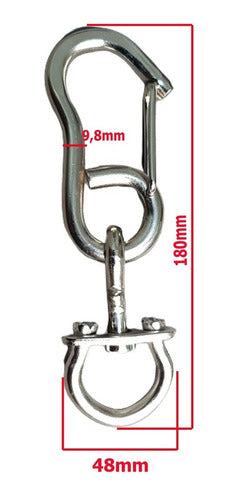 TF 2 Mosquetones Destorcedor Seguridad Gancho Hierro 10 X 180mm 1