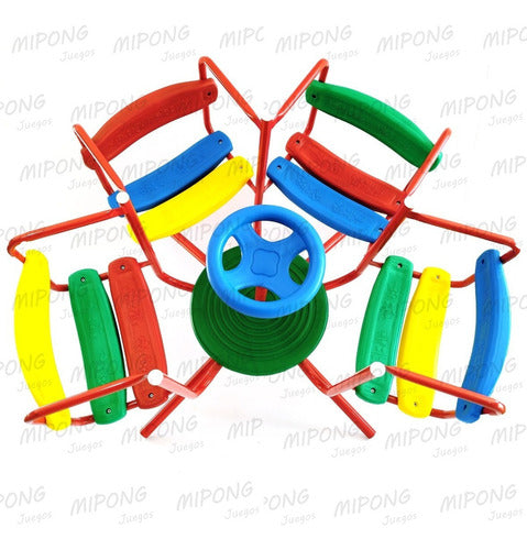 Premium Reinforced Children's Carousel with 4 Seats - Real Photos 6