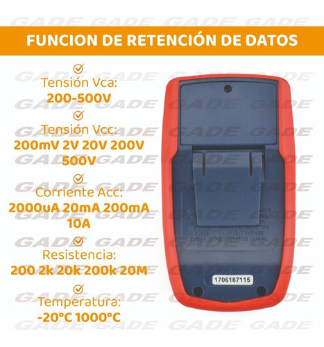 Jieli Multímetro Pro Tester Digital Con Buzzer Tension Dt33c 1