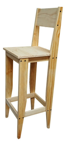 High Breakfast Bar Stool Solid Wood Removable Backrest 41