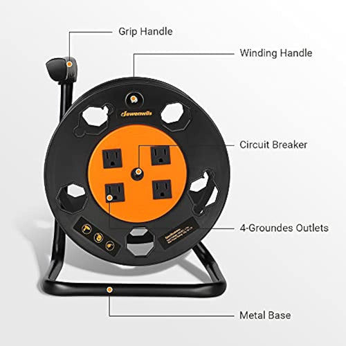 Dewenwils Carrete De Almacenamiento De Cable De Extensión, C 1