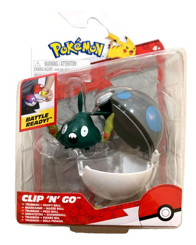 Jazwares Pokemon Trubbish + Bola Pesada Clip N'go 0