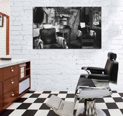 Rectangular 40x60cm Vintage Barber Shop Decorative Canvas Print 0