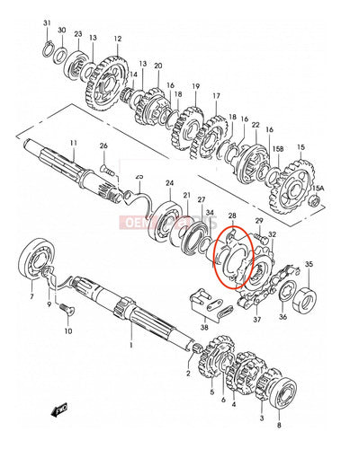 Traba Eje Transmisión Suzuki Gn125 Dr100 Sp 100 125 Original 1