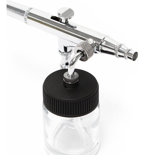 Hobbykits Dual Action Gravity Feed Airbrush with Side Suction Glass Jar 0