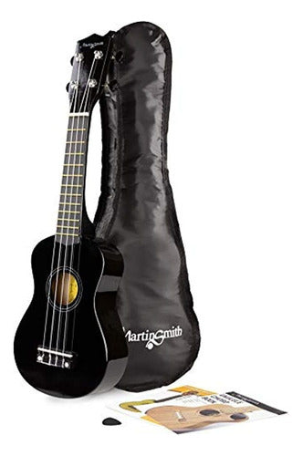 Martin Smith UK-222-BK Ukulele Soprano, Black 0