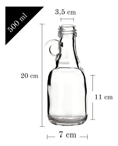 Botella Growler 500cc Transparente Con Tapa (x5) 2