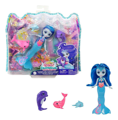 Mattel Royal Enchantimals Dolphin Family Doll Set 0