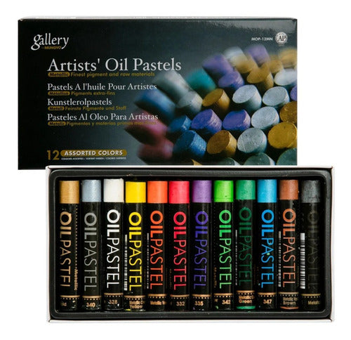 Set of 12 Mungyo Artist Metallic Oil Pastel Crayons 0