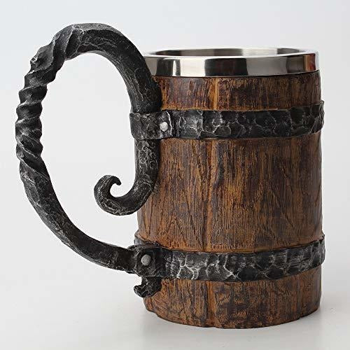 550ml Taza De Cerveza Vikinga, Acero Inoxidable, Copa De B 0