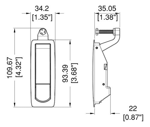 Penn Elcom L0350 Black Aluminum Lever Lock 1