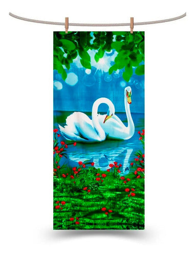 Decohoy Large Microfiber Quick Dry Beach Towels with Swans Print 0