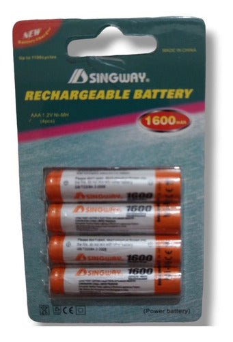 Pilas Singway Pack X4 Aaa Recargable 1600mha Recargables 0