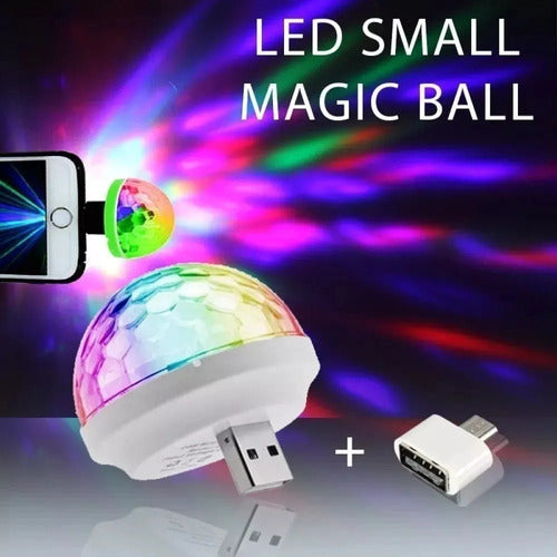 5 RGB LED Audio Rhythmic Disco Ball DJ USB and Phone 2