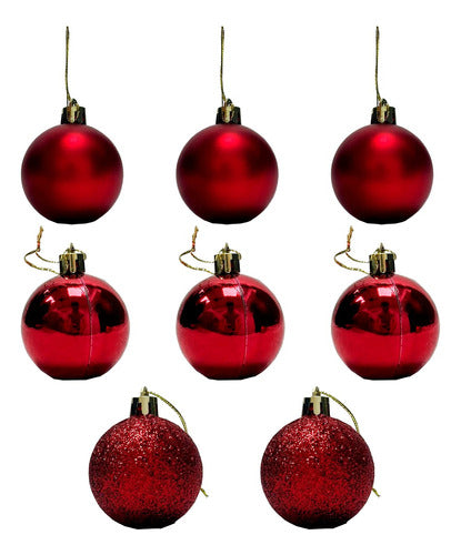 SilmarBazar Set X8 Bolas Navideñas Decorativas 5cm Colgantes Blíster 0