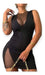 Divinas Reylav Short Dress with Sensual Mesh Transparency at the Bust 0