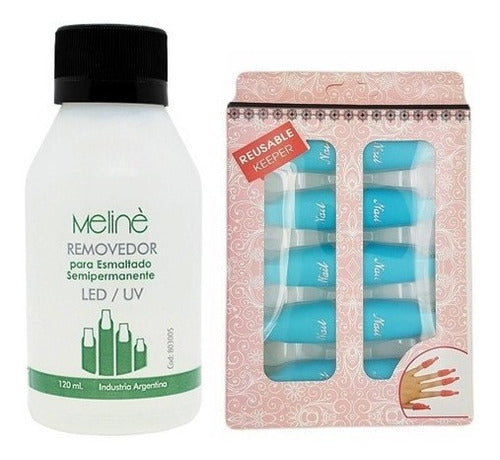 Meliné Semi-Permanent Nail Polish Remover Kit + 10 Remover Clips 0