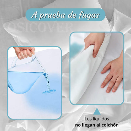 Funda Para Colchón Impermeable Cubre Cama 2 Plazas 190x140cm 7