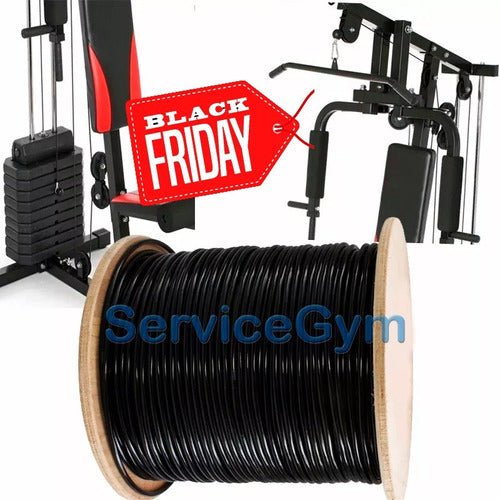 10 Metros Cable De Acero Forrado X 5. Mm Gimnasio Servicegym 1