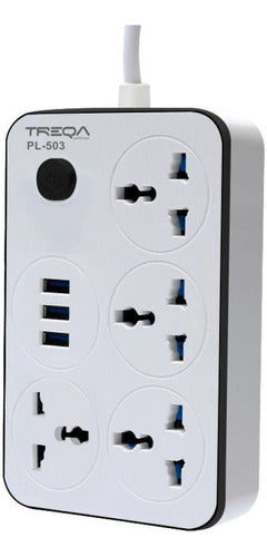 Adaptador Universal 3 Usb + 4 Conectores 220v 0