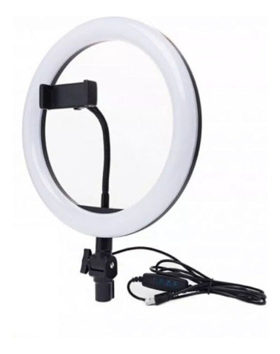 Aro De Luz Led 26 Cm De Diametro Con Soporte Para Celular 0