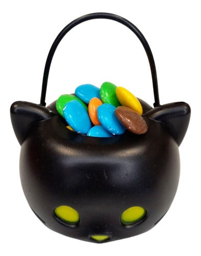 Mini Balde Caramelera Halloween Gato Negro Gatito X 1 Uni 2