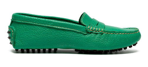 Women's Green Leather Driver Moccasin Shoe by Mc Shoes 417560 3 0