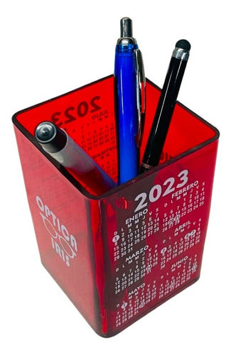 100 Colorful Pen Holders with Logo and 2019 Calendar 14