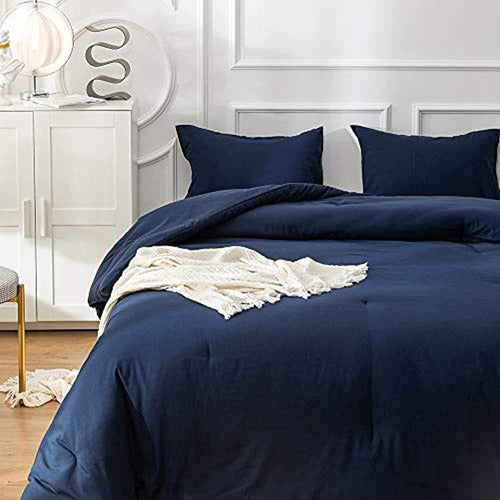 Wellboo Navy Blue Quilt Set Queen 1