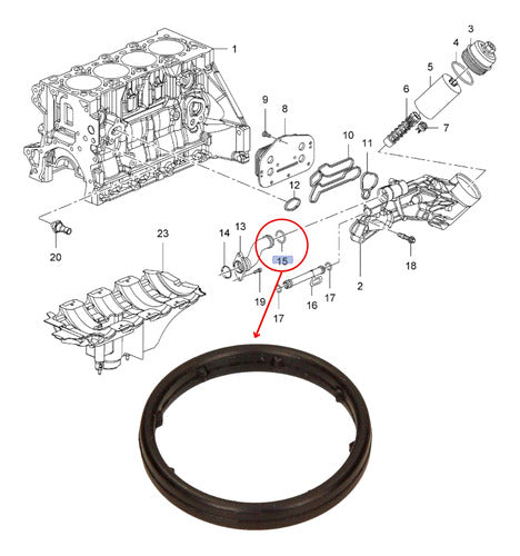 Junta Tubo Enfriador Aceite Tracker Chevrolet Original 1