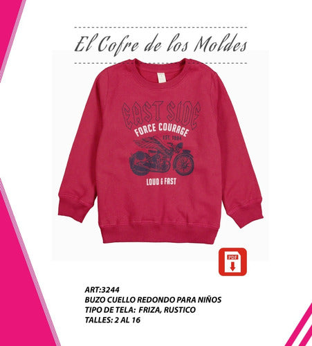 El Cofre de los Moldes Digital Pattern for Kids' Sweatshirt, Sizes 2 to 16 0