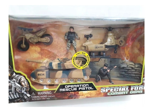 Juguetech Military Set: 3 Vehicles and 2 Figures with Sound 0