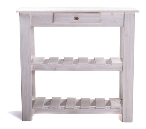 Básquet Shop White Patinated Console Table 0