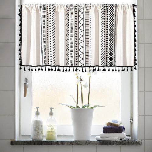 Rynghipy Bohemian Linen Cotton Curtains with Tassels 0