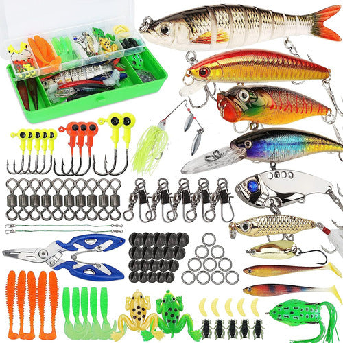 Kit Pesca Señuelos Cebos Pesca Regalo Set De 92 Piezas Plast 0