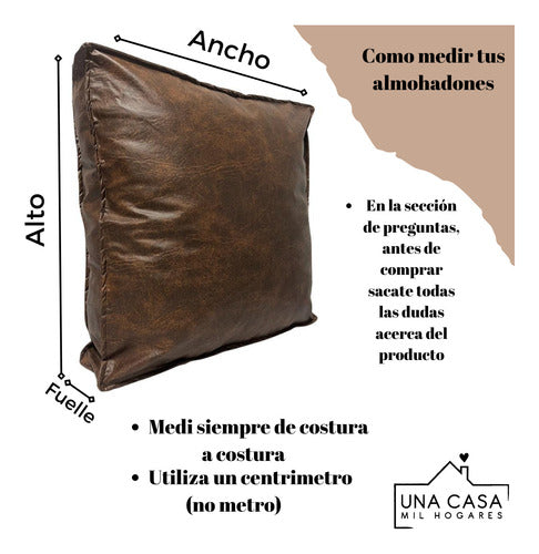 Set of 4 Algarrobo Eco-Leather 60x60 Cushions for Armchair - Color Options 2