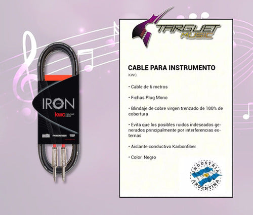 KWC Cable Plug Plug 6 Metros Kwc 205 Iron Instrumentos 1