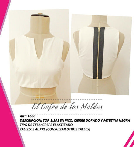 MoldeArte Digital Crop Top with Fayetina, Pack Sizes S to XXL 1