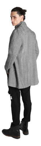 Men's Detachable Hood Coat Overcoat in Quality Wool Fabric 8