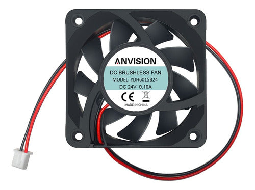 Anvision 60mm x 15mm DC 24V Brushless Cooling Fan, Dual Ball Bearing 0
