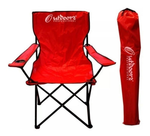 Outdoors Sillon Plegable Con Apoya Brazos Y Posa Vaso. Incluye Funda 2