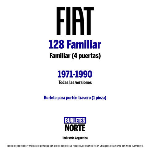 Fiat 128 Familiar 71-90 Rear Gate Weatherstrip x1 - Burlete Fiat 128 Familiar 71-90 Portón X1
