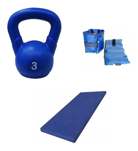 FTL Gym Kit: 2cm Mat + 1kg Ankle Weights + 3kg Kettlebell 0