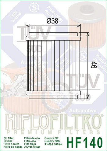 Filtro Aceite Hf140 Yzf250/450-yfm250-wr250 1