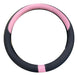 Universal Reinforced 38cm Steering Wheel Cover - Black with Pink 0