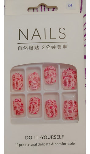 Nails Nail Tips X12pcs Short Square Press On 0